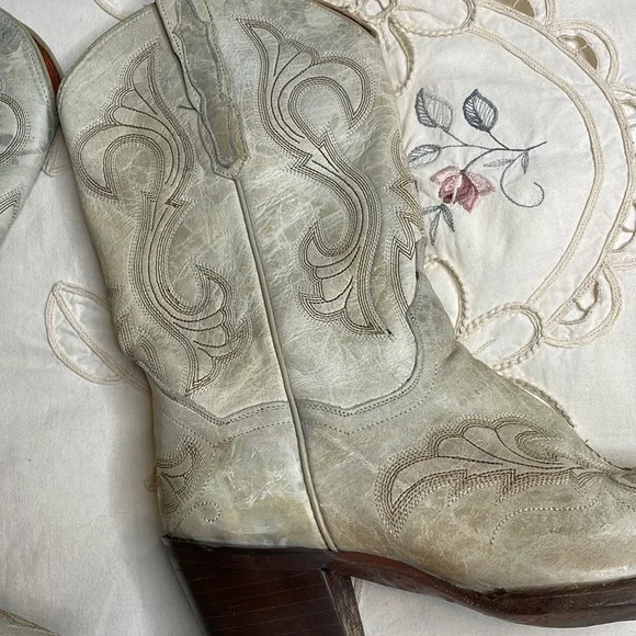Dan Post El Paso western distressed pointed to leather cowboy boots - Picture 3 of 8